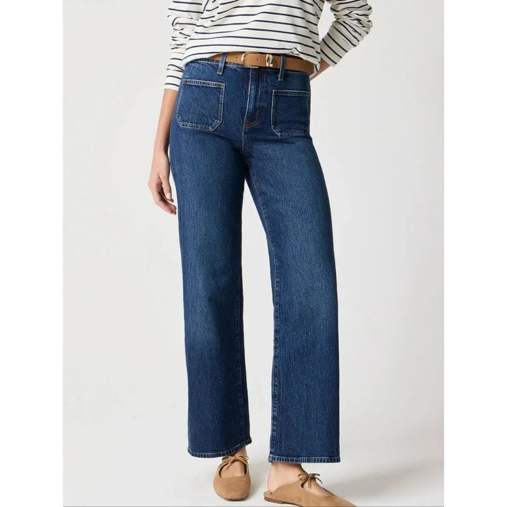 J. Crew Full Length Slim Wide-Leg Front Patch Pockets Jeans 26